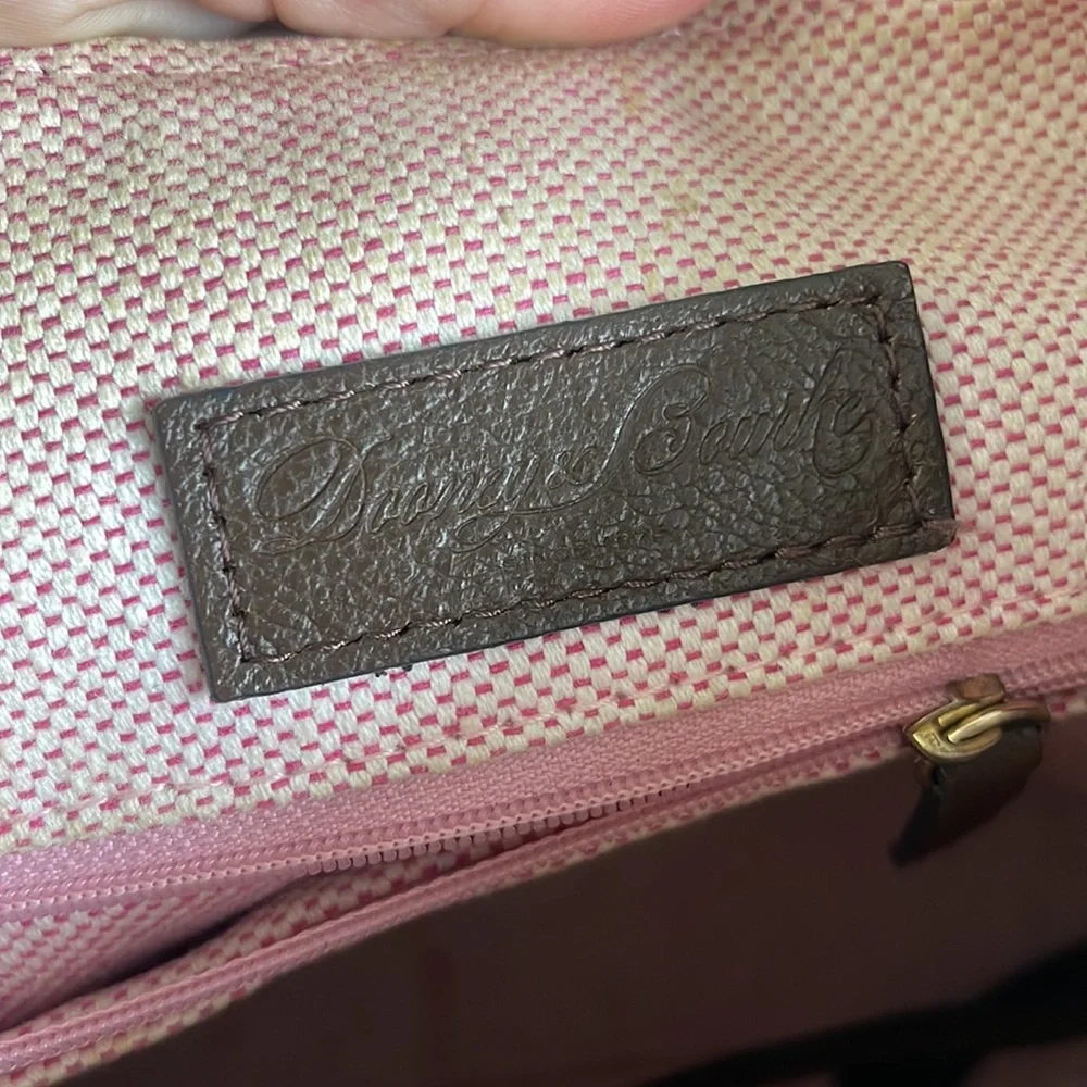 Dooney and Bourke. Brown leather shoulder bag. Has interior stains. - Picture 7 of 14